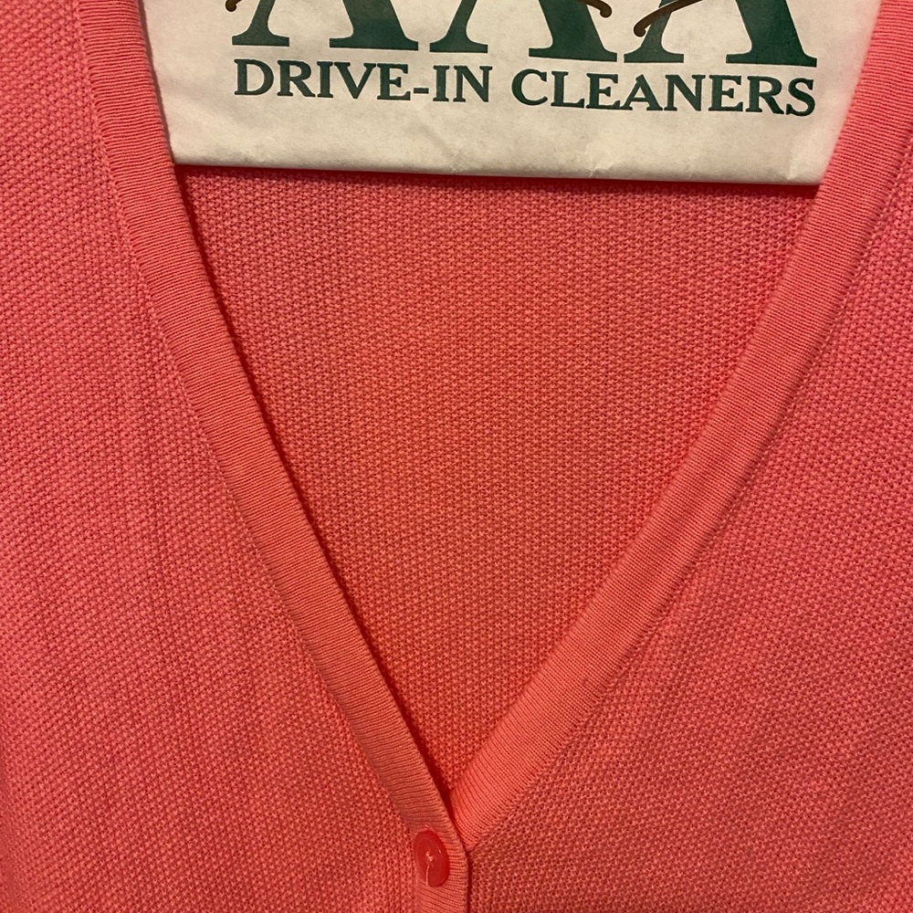 Bright Pink Knit Cardigan.